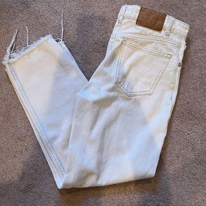 Zara Straight Leg White Jeans